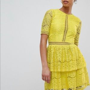 Misguided Lace Layered Mini Dress